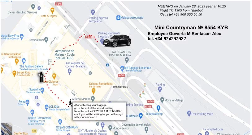 Reservation steps for car rental
